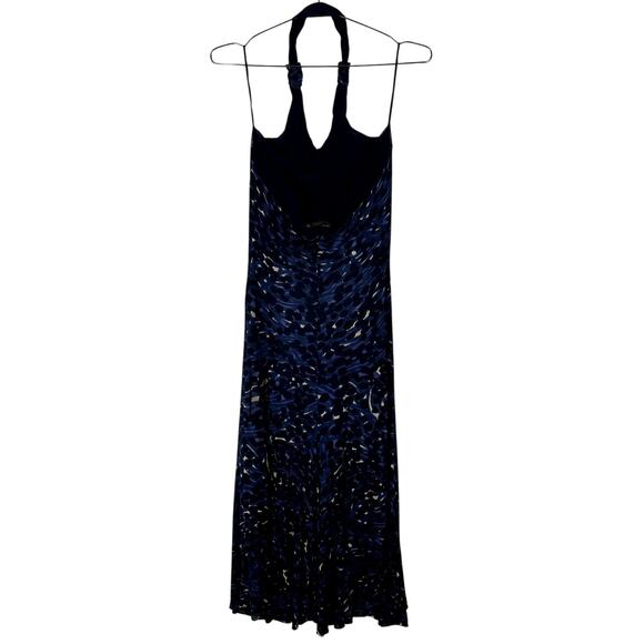 Jean Paul Gaultier Fuzzi Blue Halter Dress Speckled Abstract Dress Medium Y2K - Picture 5 of 15